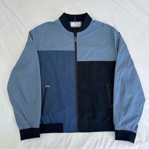 Distinction Rio Color Block Zip Up Windbreaker Crew Neck Blue Mens XL